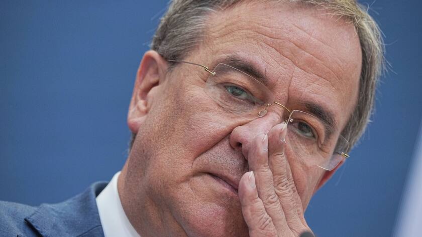 27.09.2021, Berlin: CDU-Kanzlerkandidat Armin Laschet gibt eine Pressekonferenz nach den Gremiensitzungen der Partei nach der Bundestagswahl 2021 im Konrad-Adenauer-Haus. Foto: Michael Kappeler/dpa +++ dpa-Bildfunk +++