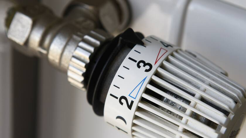 Thermostatventil an einer Heizung