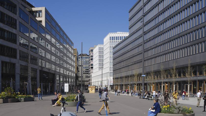 Gebaeude rund um die Europaallee, fotografiert am 1. April 2021 in Zuerich. (KEYSTONE/Christian Beutler)