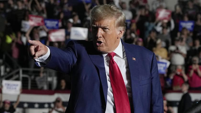 Republican presidential candidate former President Donald Trump arrives for a campaign rally Saturday, July 29, 2023, in Erie, Pa. (AP Photo/Sue Ogrocki, File).Donald Trump