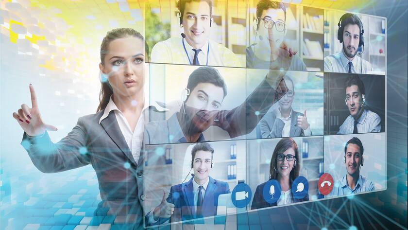 Concept of remote video conferencing during the pandemic