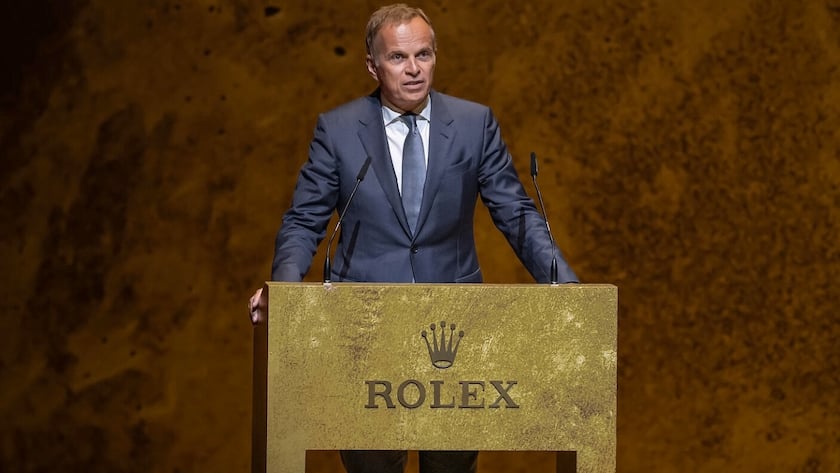 So sieht die Zukunft von Rolex aus Gala Ceremony, The 20th anniversary of the Rolex Mentor and Protégé Arts Initiative, Stavros Niarchos Foundation Cultural Center, Athens 2023 Jean-Frédéric Dufour, Chief Executive Officer, Rolex SA