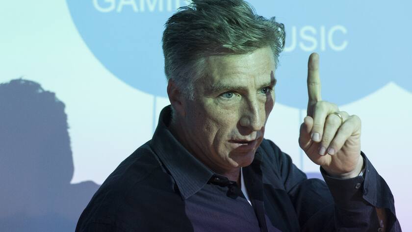 Bracken Darrell, CEO Logitech, speaks during a balance media conference in Zurich, Switzerland, on Wednesday, April 26, 2017. Logitech generated a net profit of 192 million dollars in the accounting year 2016/2017. (KEYSTONE/Thomas Delley)....Bracken Darrell, CEO Logitech, spricht anlaesslich der Bilanzmedienkonferenz des Computerzubehoer-Herstellers Logitech, am Mittwoch, 26. April 2017, in Zuerich. (KEYSTONE/Thomas Delley)..