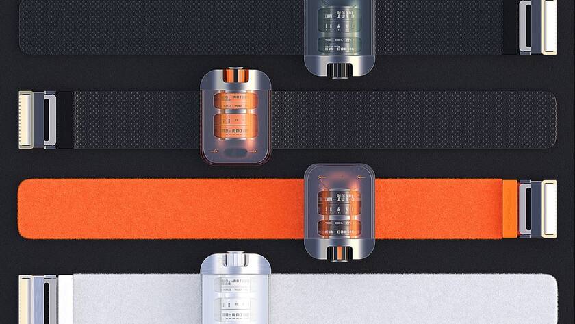 Eine Porsche Design-Uhr in orange