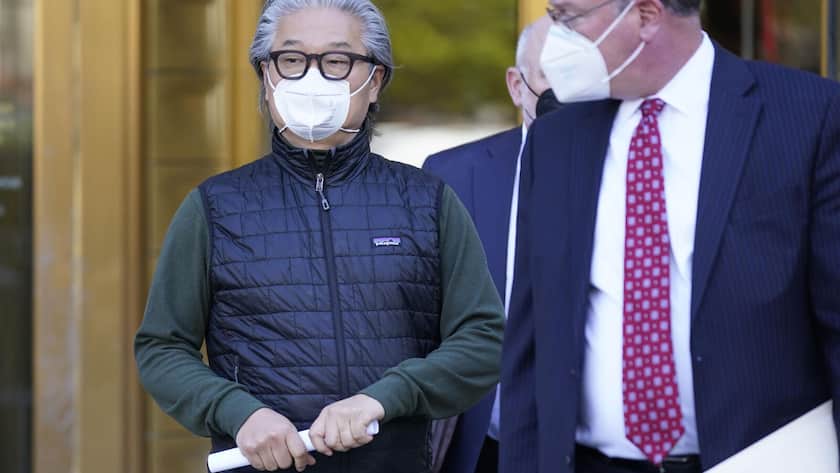 Bill Hwang, founder of Archegos Capital Management, leaves the courthouse in New York, Wednesday, April 27, 2022. The owner of the New York-based hedge fund that collapsed when it defaulted on margin calls was arrested Wednesday on charges alleging he defrauded leading global investment banks and brokerages of billions of dollars. (AP Photo/Seth Wenig) Bill Hwang