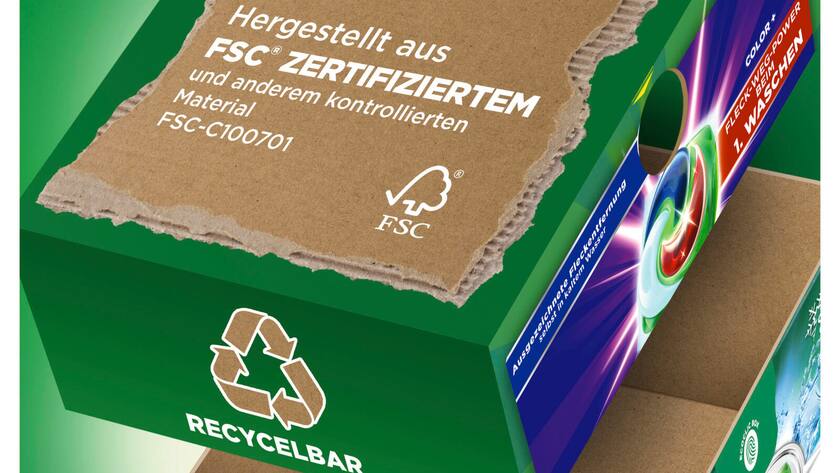 Für die neue Kartonverpackung von Ariel wurden rund zehn Patente angemeldet.