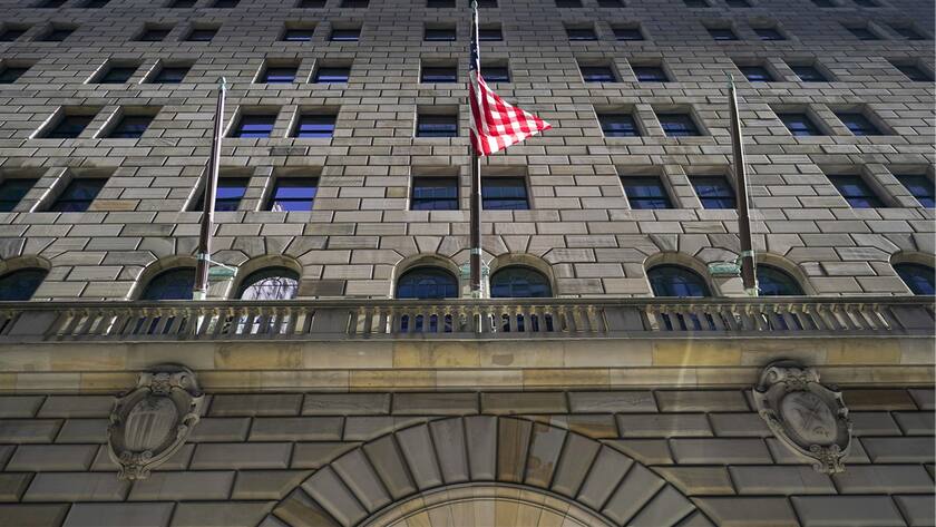 Federal Reserve Bank of New York-Gebäude im New Yorker Finanzdistrikt.