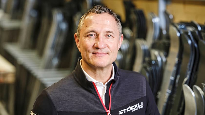 Marc Glaeser, CEO Stoeckli Swiss Sports AG, posiert fuer ein Portrait am Mittwoch, 4. Januar 2023, am Hauptsitz von Stoeckli in Malters, Kanton Luzern. (KEYSTONE/Christian Beutler)