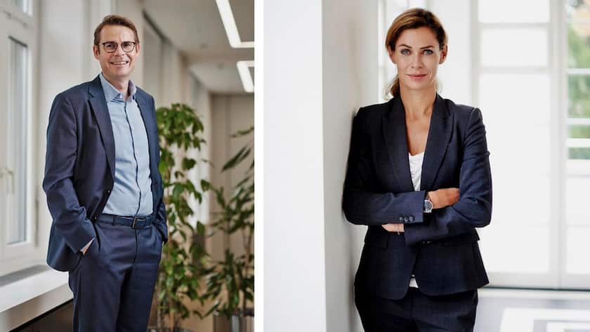 Frank Rosenschon  und Mirjam Staub-Bisang  von Blackrock.