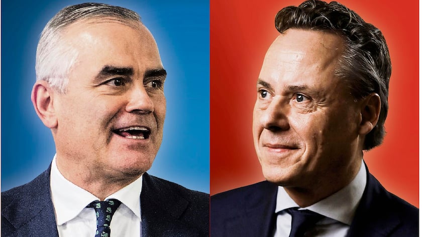 Bankchefs: CS-CEO Thomas Gottstein (l.) und UBS-CEO Ralph Hamers (r.)