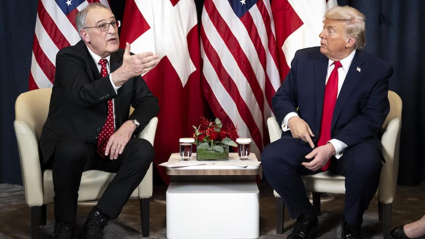 <p>Bundesrat Guy Parmelin hat US-Präsident Donald Trump am WEF darauf hingewiesen, dass die USA inzwischen einen Überschuss im Handel mit der Schweiz erzielen.</p>