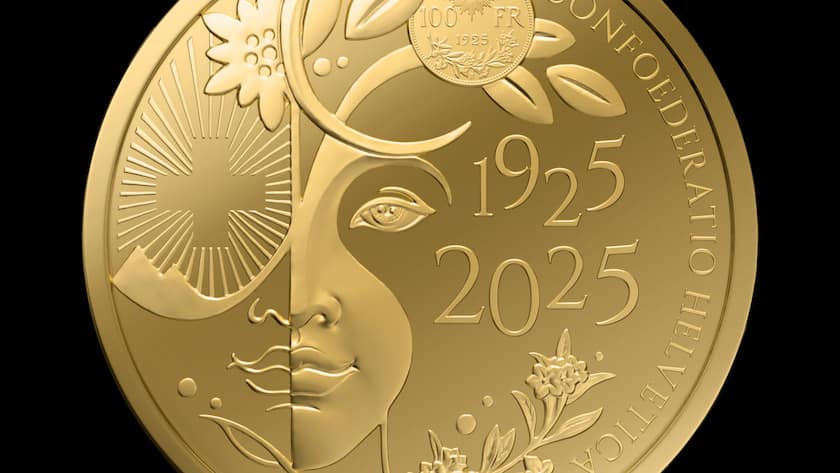 <p>Die Vorderseite des neuen 100-Franken-Goldvreneli, gestaltet von Chiara Principe.</p>