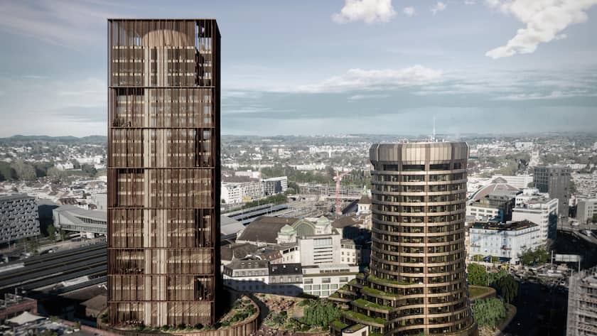 <p>Der Neubau der BIZ wird mit geplanten 122 Metern den Altbau klein aussehen lassen. </p>