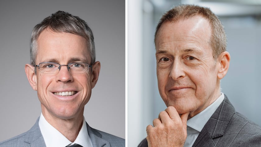 Sehen einen bevorstehenden fundamentalen Wandel der Pensionskassenwelt wegen KI: Martin Eling, HSG-Professor und Jörg Odermatt, Gründer und Verwaltungsratspräsident von Pensexpert.