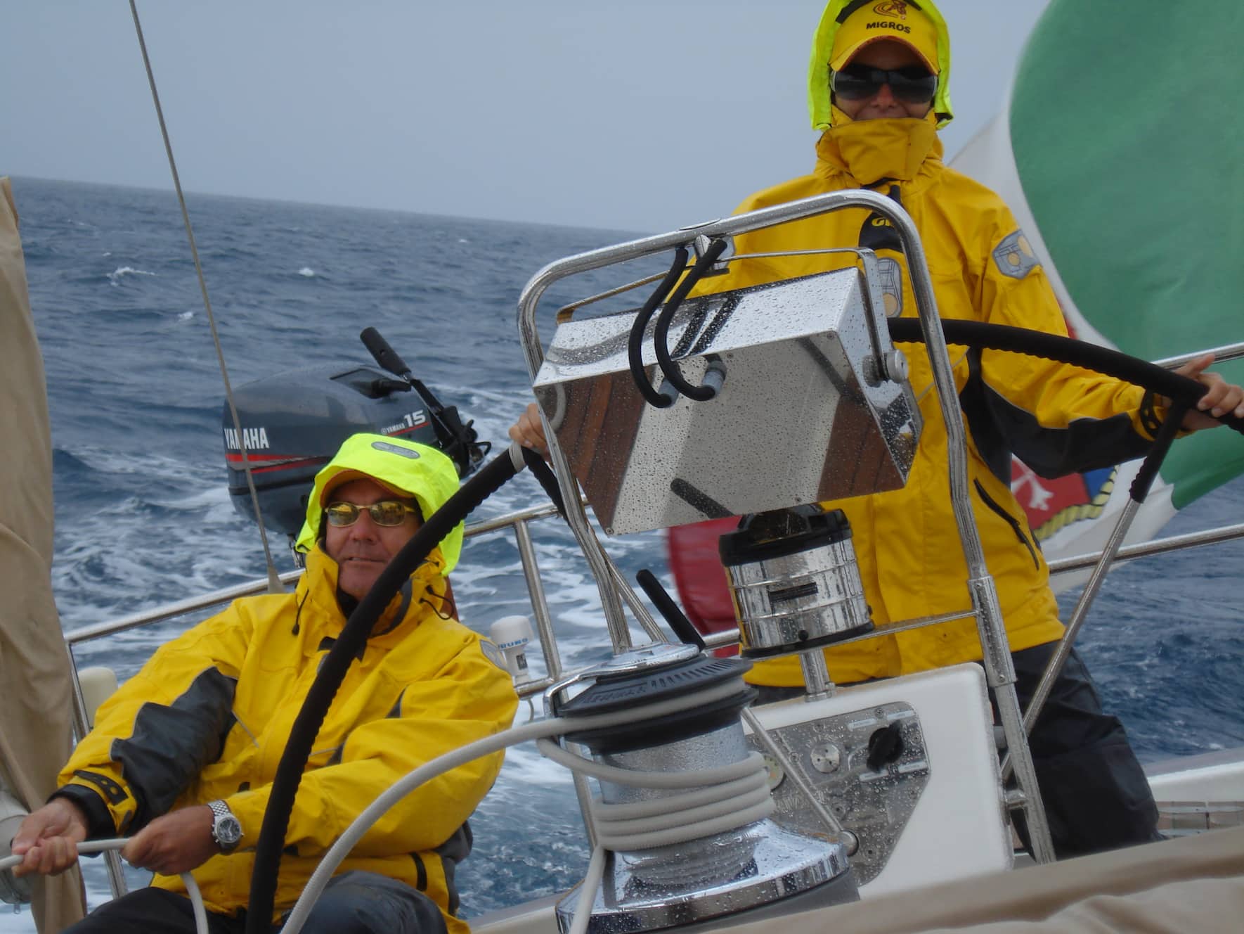 Carole Ackermann auf hoher See mit ihrem Mann Heinrich Fischer, mit dem sie die Risikokapitalfirma Diamondscull mitbegründet hat.