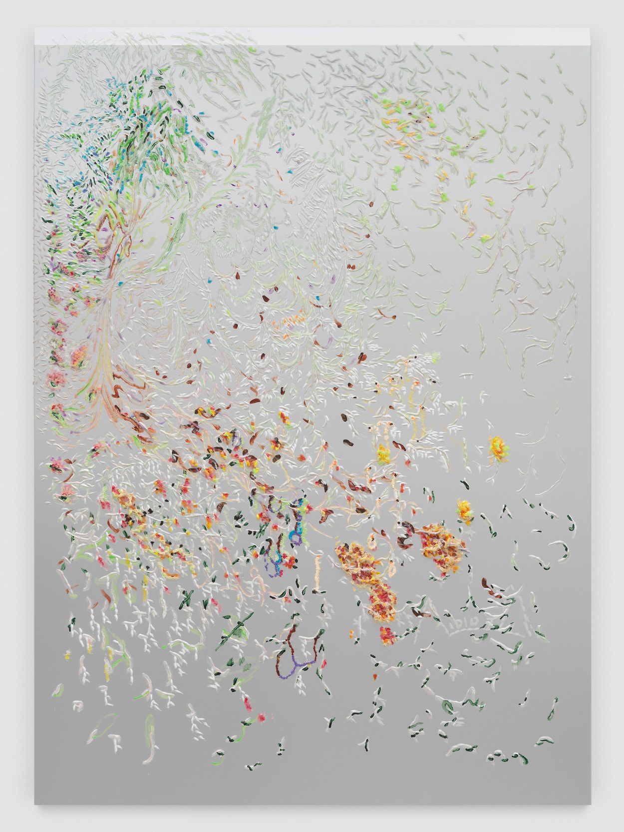 Snake's bedroom, 2022 acrylic, gelatine and oil paint on aluminium 175 x 125 cm