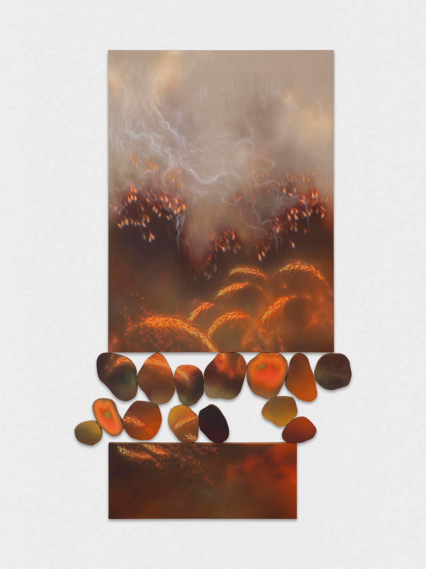 «Grindstone III», 2024, Acryl auf Leinwand, 248,5 × 140 cm.