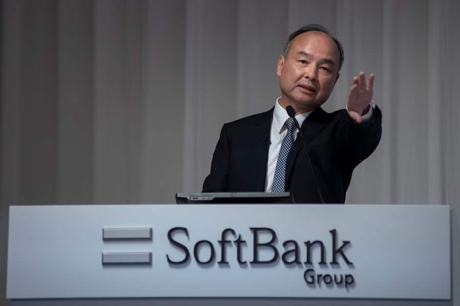 SoftBank Group Corp. founder, Chairman and CEO Masayoshi Son announces his group's earnings results briefing on May 9, 2019 Tokyo, Japan, for the fiscal year ended March 31, 2019. (Photo by Alessandro Di Ciommo/NurPhoto via Getty Images)