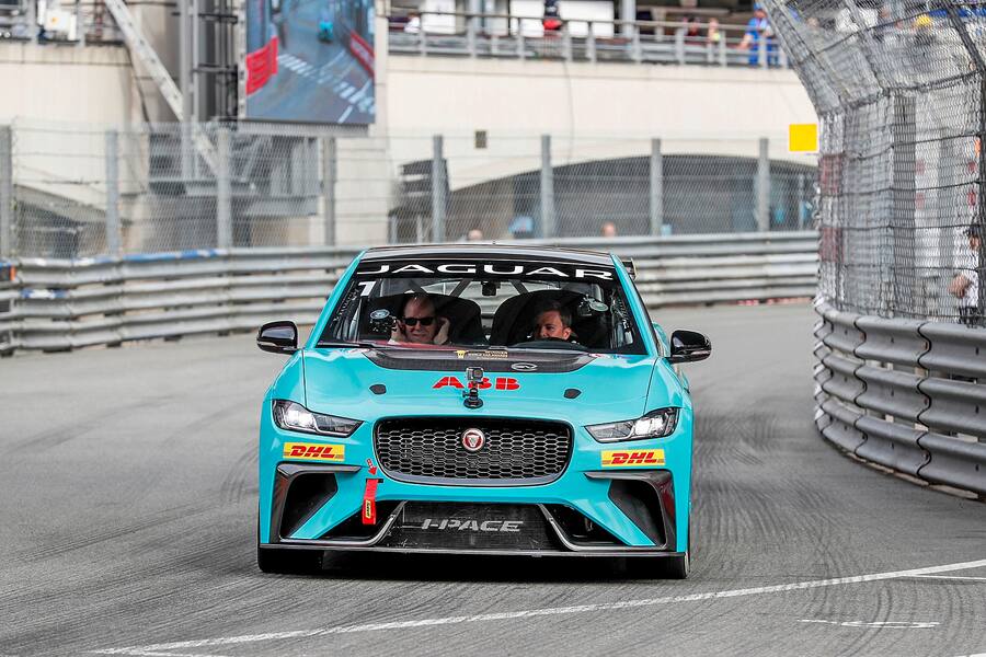 MONACO, MONACO - MAY 11: Nico Rosberg, Formula E investor, drives Albert II, Prince of Monaco in the Jaguar I-Pace eTrophy car on May 11, 2019 in Monaco, Monaco. (Photo by Panasonic Jaguar Racing Handout/Getty Images)