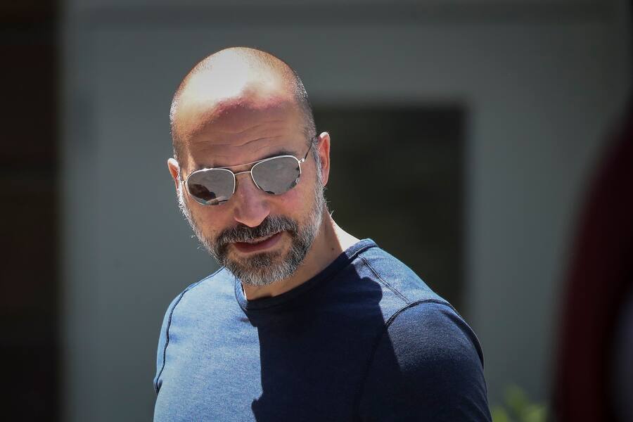 SUN VALLEY, ID - JULY 9: Dara Khosrowshahi, chief executive officer of Uber, arrives at the annual Allen & Company Sun Valley Conference, July 9, 2019 in Sun Valley, Idaho. Every July, some of the world's most wealthy and powerful businesspeople from the media, finance, and technology spheres converge at the Sun Valley Resort for the exclusive weeklong conference. (Photo by Drew Angerer/Getty Images)