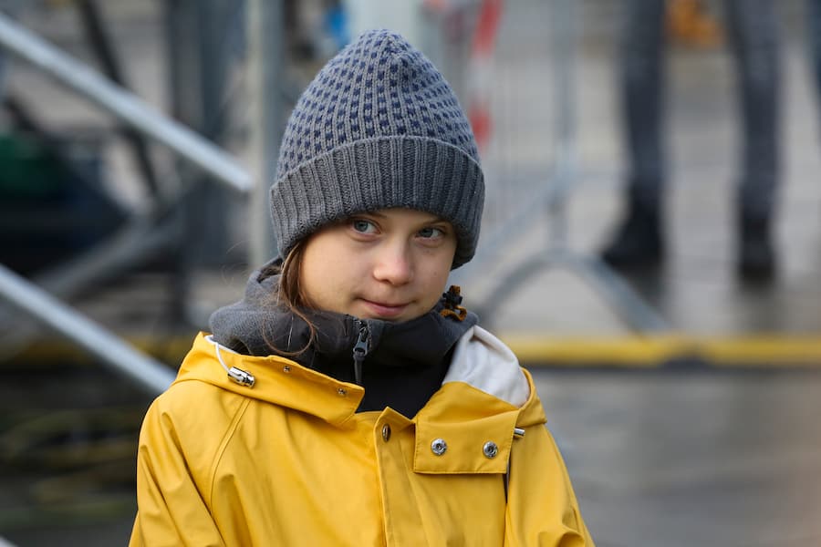 16-year-old Swedish climate change activist, Greta Thunberg takes part in the Fridays For Future rally in Piazza Castello on December 13, 2019, in Turin, Italy - Thunberg rose to international prominence last August for organising the first 'School strike for climate', also known as Fridays For Future, a global movement of school students who swap classes for demonstrations to demand action to prevent further global warming and climate change. (Photo by Massimiliano Ferraro/NurPhoto via Getty Images)