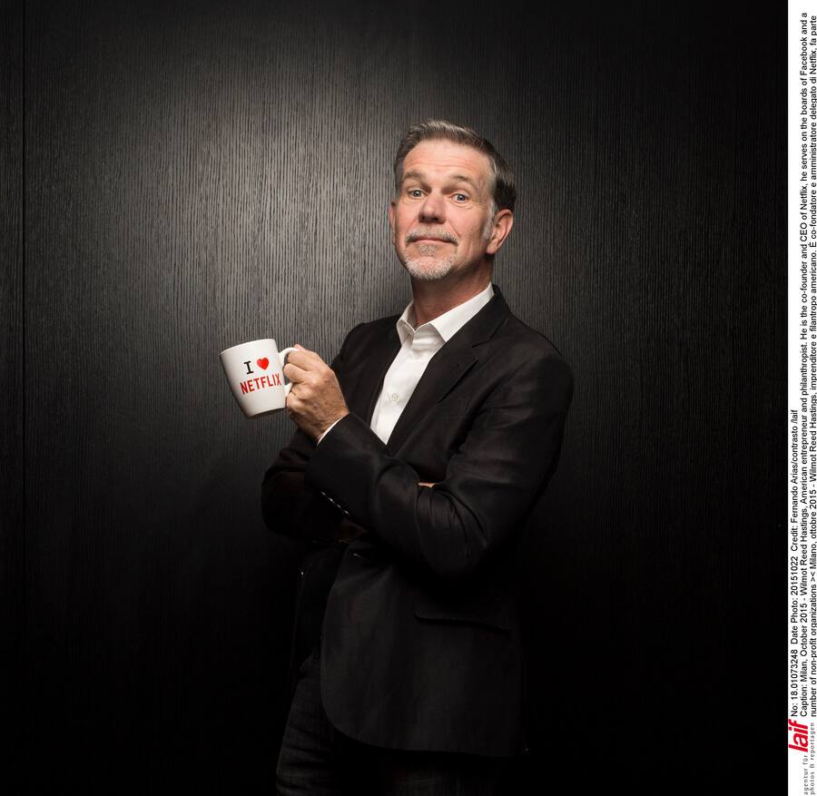 Milan, October 2015 - Wilmot Reed Hastings, American entrepreneur and philanthropist. He is the co-founder and CEO of Netflix, he serves on the boards of Facebook and a number of non-profit organizations ><Milano, ottobre 2015 - Wilmot Reed Hastings, imprenditore e filantropo americano. é co-fondatore e amministratore delegato di Netflix, fa parte del consiglio di amministrazione di Facebook e di diverse organizzazioni non-profit