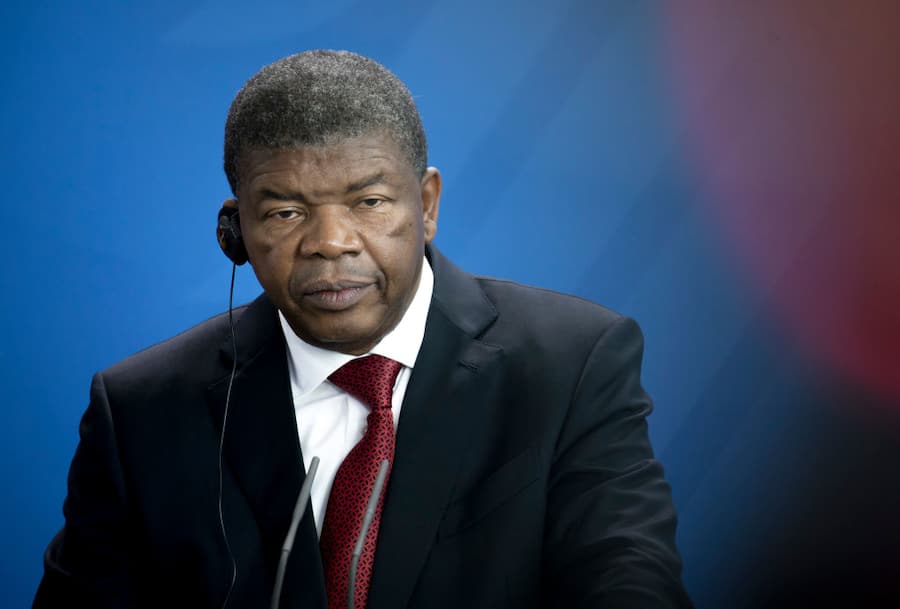 BERLIN, GERMANY - President of the Republic of Angola, Joao Lourenco at the press conference in the Federal Chancellery (Bundeskanzleramt), 2018 in Berlin, Germany. (Photo by Felix Zahn/Photothek via Getty Images)