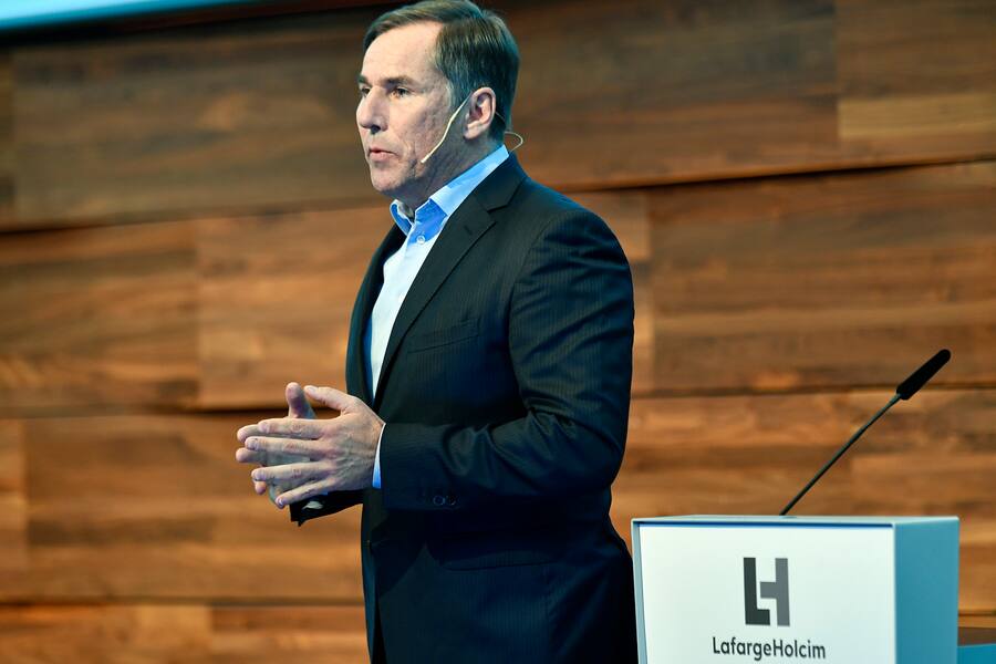 Jan Jenisch, CEO LafargeHolcim during a press conference on the company's full-year results for 2017, in Zurich, Switzerland, March 02, Friday, 2018.(KEYSTONE/Walter Bieri)