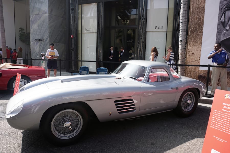 BEVERLY HILLS, CA - OCTOBER 12: Ferrari 375 MM Coupe is on display at the 'Race Through the Decades 1954-2014'' during the celebration of 60th anniversary of Ferrari in Beverly Hills, United States, on October 12, 2014. Ferrari celebrates 60 years of being in the U.S. with an exhibition of 60 unique Ferraris from around the world on Rodeo Drive, Beverly Hills, California. (Photo by Mintaha Neslihan Eroglu/Anadolu Agency/Getty Images)