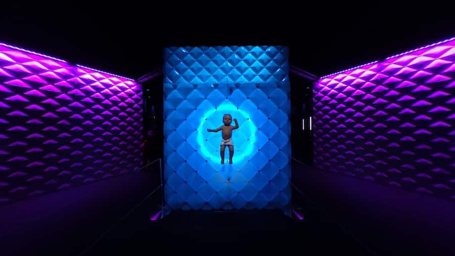 Animatronic baby commissioned for the exhibition on display at the Science Museum at Preview Of The Science Museum's Robots Exhibition at Science Museum on February 7, 2017 in London, England.