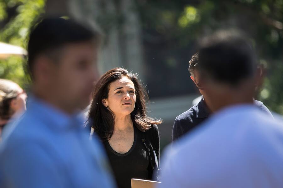 SUN VALLEY, ID - JULY 11: Sheryl Sandberg, chief operating officer of Facebook, attends the annual Allen & Company Sun Valley Conference, July 11, 2018 in Sun Valley, Idaho. Every July, some of the world's most wealthy and powerful businesspeople from the media, finance, technology and political spheres converge at the Sun Valley Resort for the exclusive weeklong conference. (Photo by Drew Angerer/Getty Images)