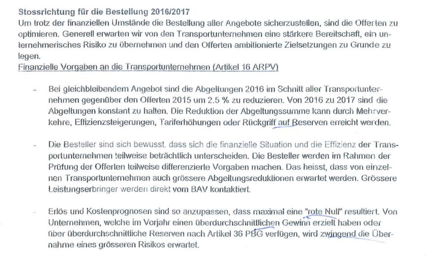 Ausriss aus dem BAV-Schreiben