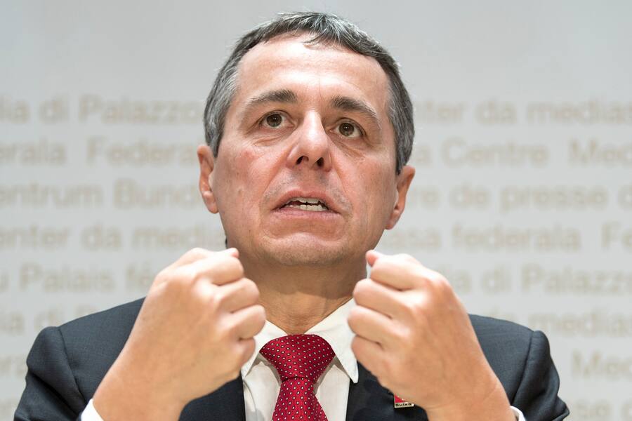 Bundesrat Ignazio Cassis spricht an einer Medienkonferenz