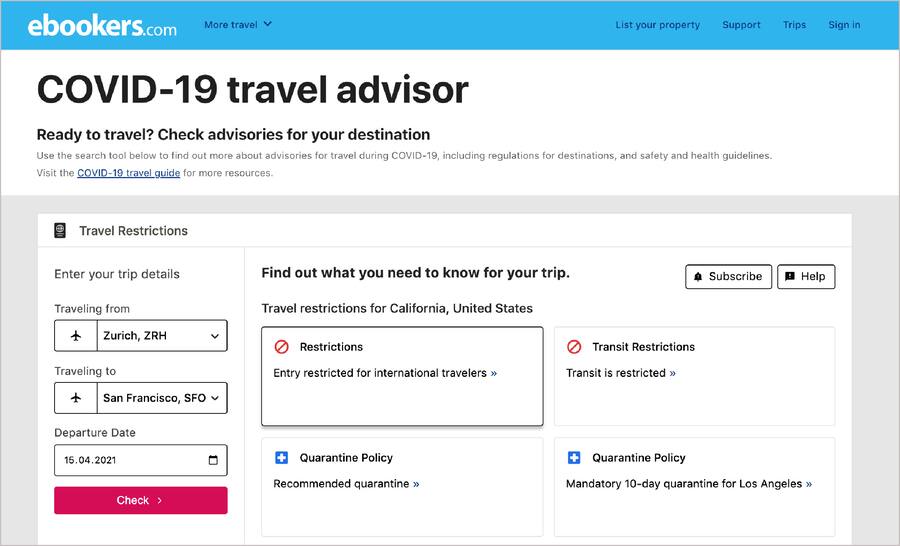 Covid-19 Travel Advisor