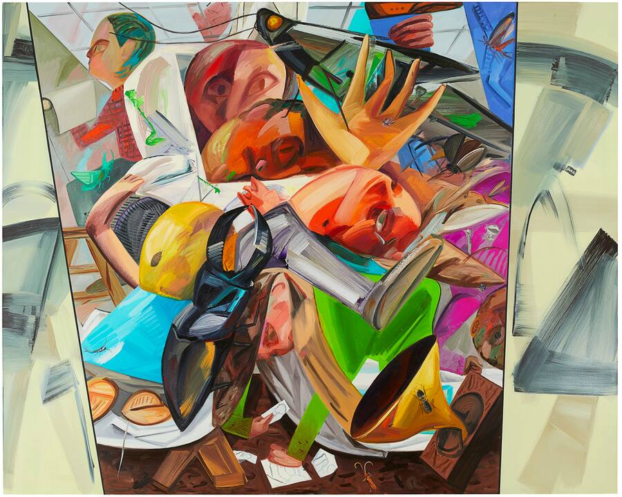 Dana Schutz (*1976), «Elevator», 2017,Öl auf Leinwand, 345 × 432 cm,Verkauft bei Christie’s in Hongkong am 2.12.2020 für 50 Millionen Hongkong-Dollar