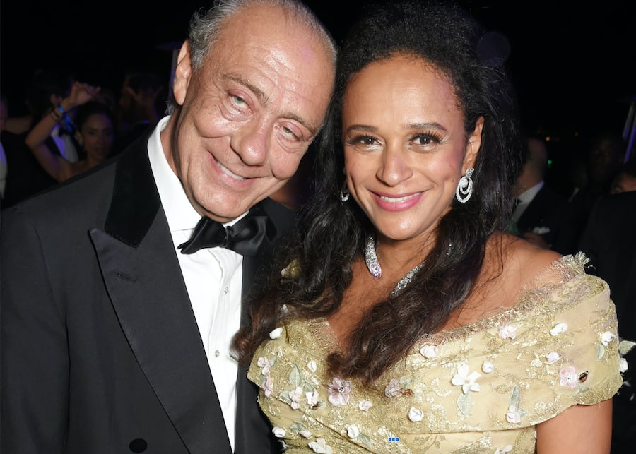 Fawaz Gruosi mit Isabel dos Santos