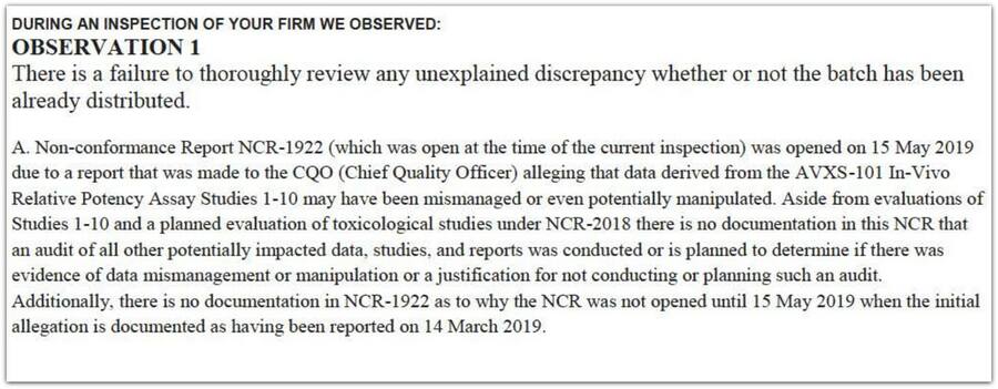 FDA Zolgensma Novartis Schreiben