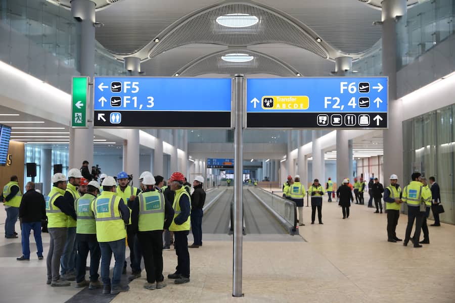 ISTANBUL, TURKEY - NOVEMBER 17:   A view of the new airport's terminal building as construction works continue for the Istanbul's third airport on November 17, 2017, Istanbul, Turkey. (Photo by Muhammed Enes Yildirim/Anadolu Agency/Getty Images)