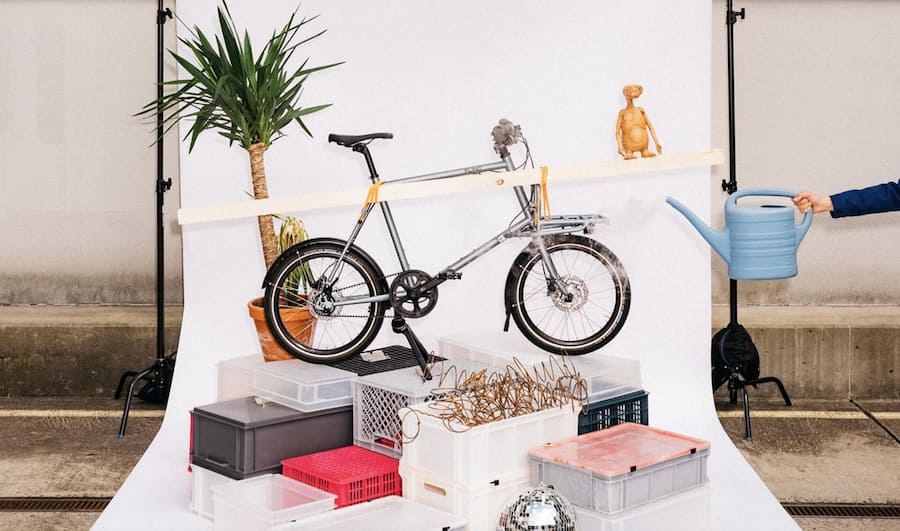 <p>Inszenierung des Cargobikes Flinc für die Werbung: E-Bikes wurden zum Statussysmbol und Lifestyleprodukt.</p>