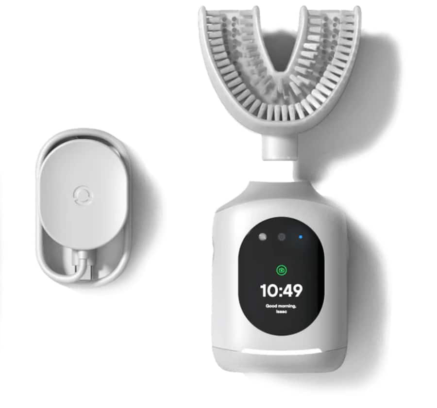 <p>Die traditionelle Zahnbürste mit Griff ist out, jetzt kommt die hufeisenförmige KI-Bürste.</p>