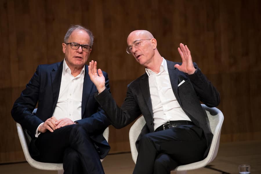 <p>Die Basler Stararchitekten Jacques Herzog (r.) und Pierre de Meuron verloren im Dezember den Auftrag.</p>