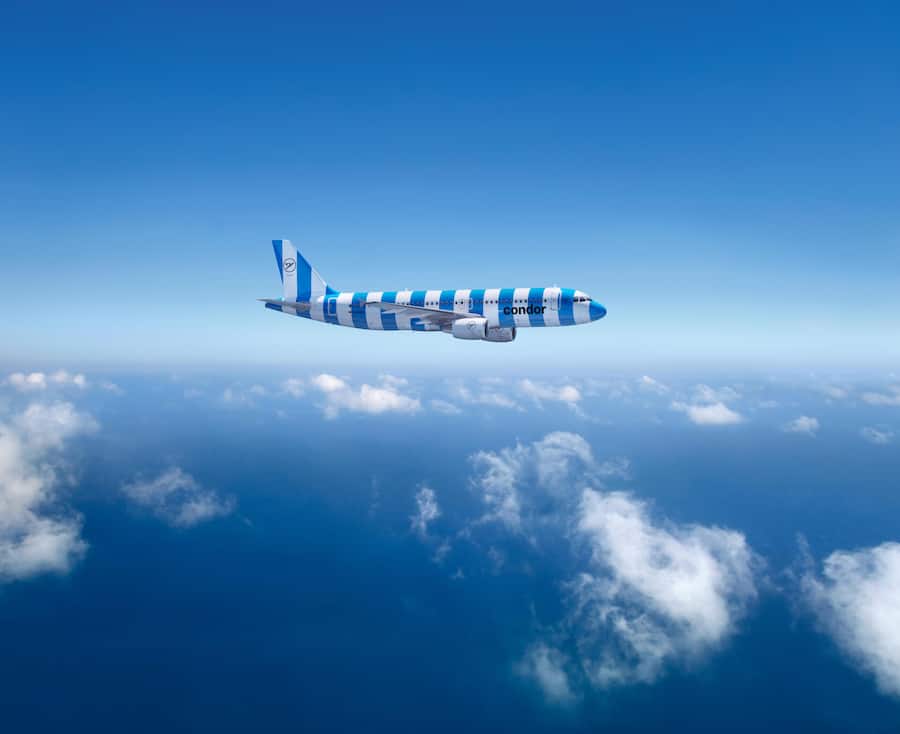 <p>Unverwechselbar: Condor lancierte 2022 ein Streifendesign.</p>