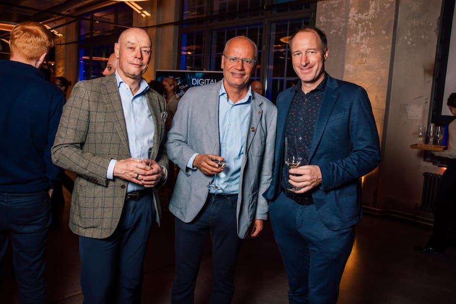 <p>Søren Mose, Verwaltungsratspräsident Twint, Hugo Zbinden, Professor Quantum Technologies und Thomas Binggeli, Gründer Thömus (v.l.).</p>