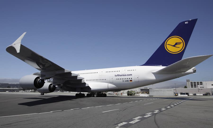 Das alte Lufthansa-Logo war melonengelb