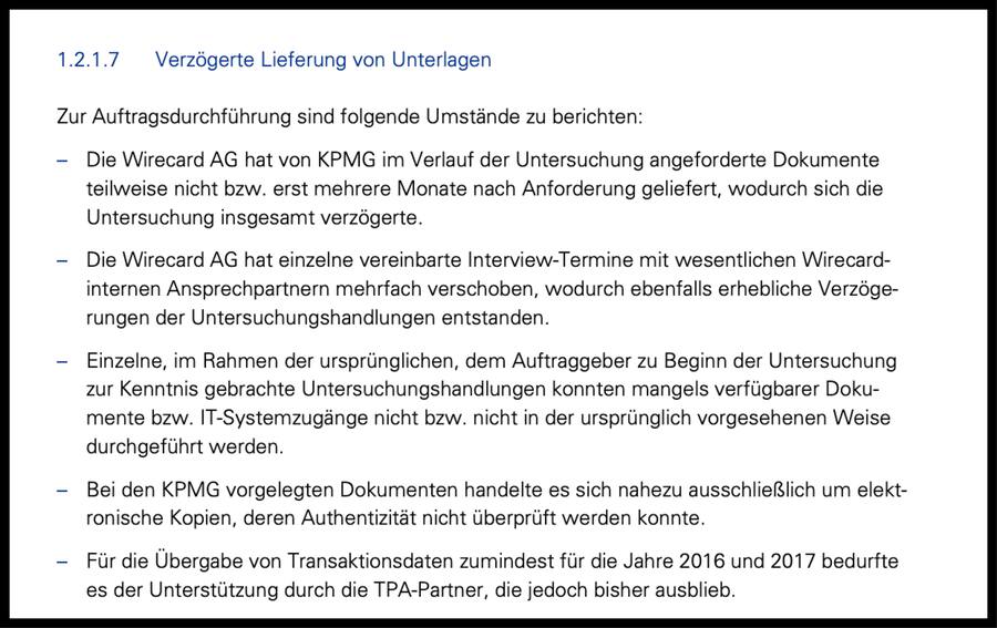 KPMG Wirecard Bericht