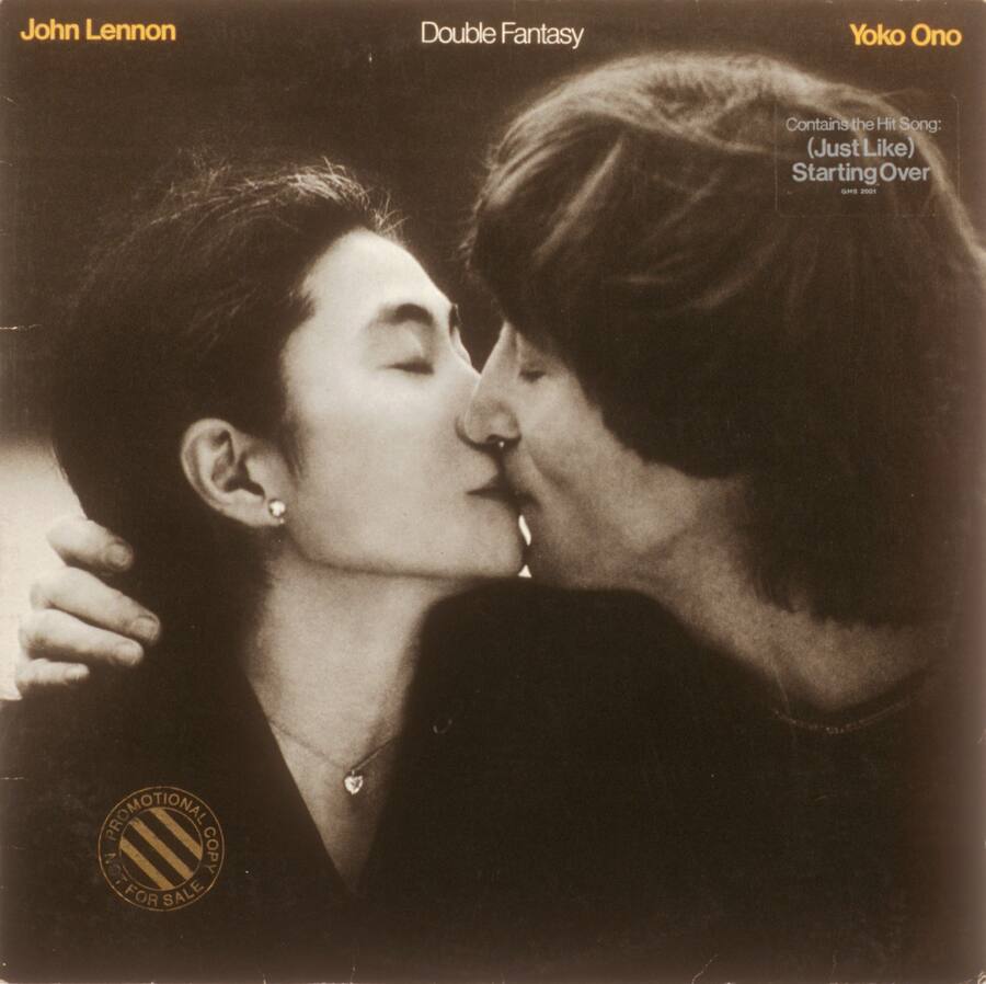 NOVEMBER 17: Album cover for John Lennon and Yoko Ono's record "Double Fantasy" which was released on November 17, 1980. (Photo by Michael Ochs Archives/Getty Images)