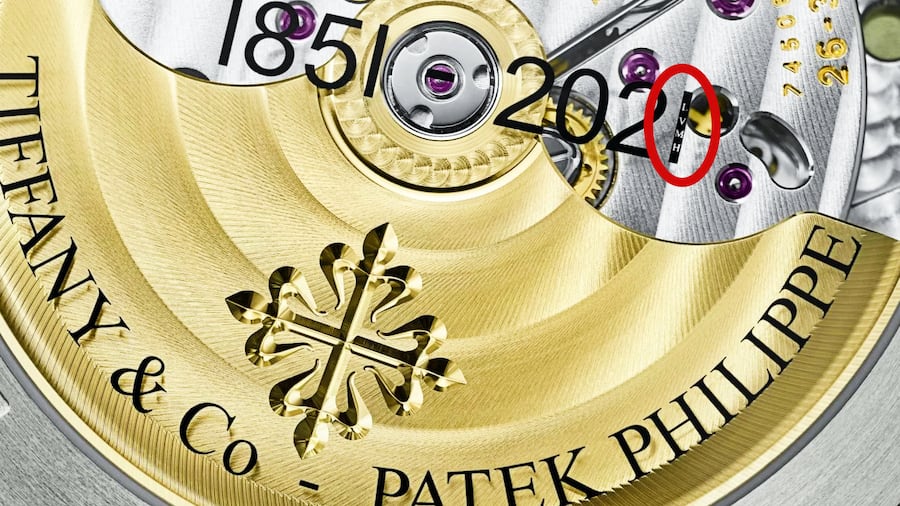 Rückseite der Patek Philippe Nautilus in Tiffany-blau.