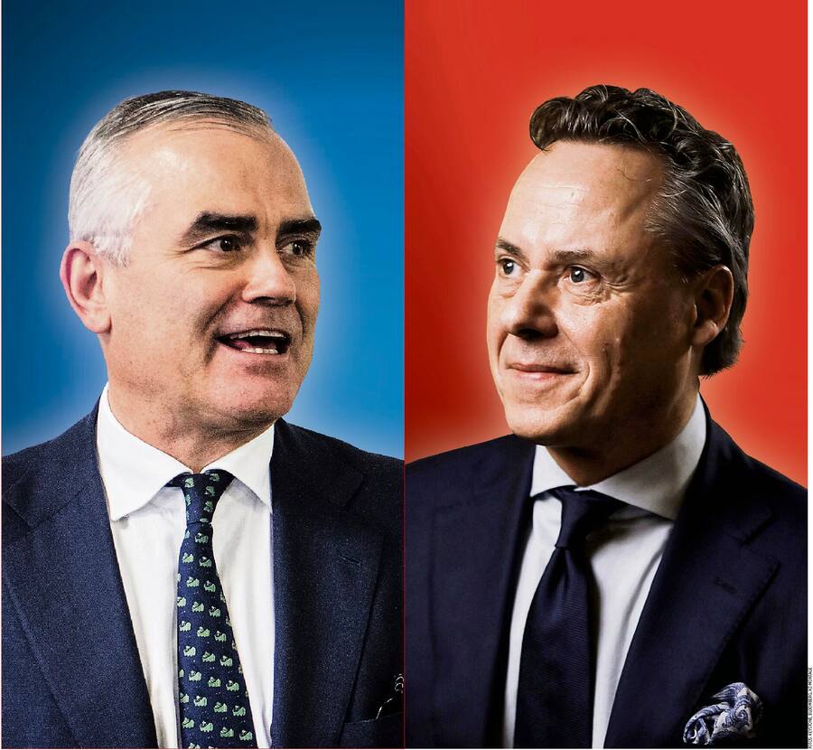Bankchefs: CS-CEO Thomas Gottstein (l.) und UBS-CEO Ralph Hamers (r.)