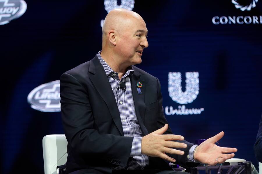 NEW YORK, NEW YORK - SEPTEMBER 24: Alan Jope, CEO, Unilever, speaks onstage during the 2019 Concordia Annual Summit - Day 2 at Grand Hyatt New York on September 24, 2019 in New York City. (Photo by Riccardo Savi/Getty Images for Concordia Summit)