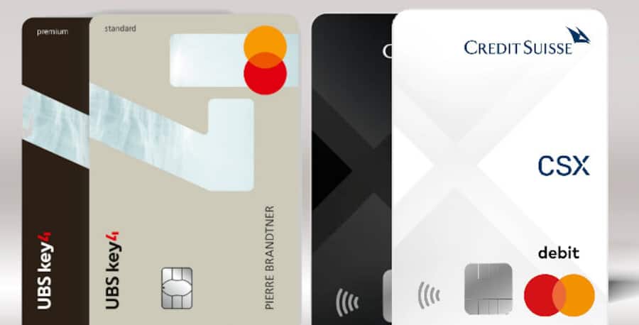 Kreditkarten von UBS und Credit Suisse Black White